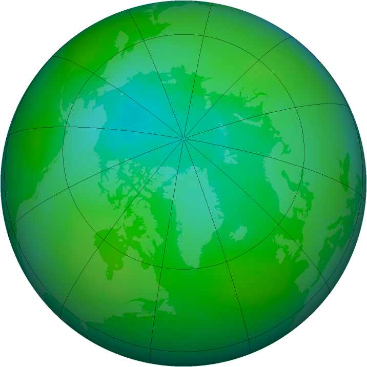 Arctic ozone map for August 2004